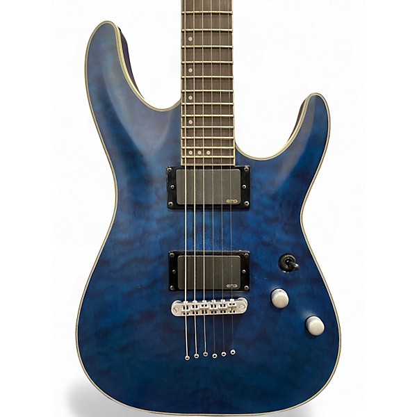 Used Schecter Guitar Research C1 Platinum Trans Blue Solid Body Electric Guitar