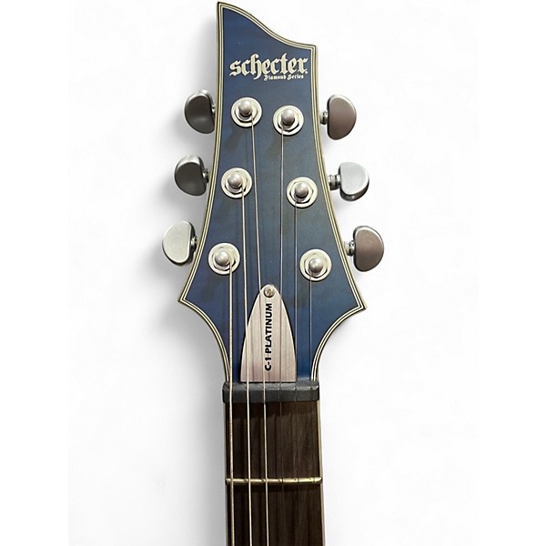 Used Schecter Guitar Research C1 Platinum Trans Blue Solid Body Electric Guitar