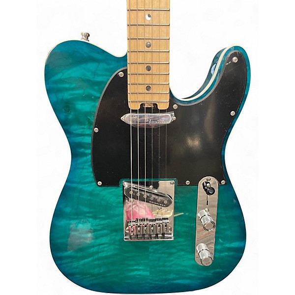Used Fender Limited Edition American Elite Telecaster QMT Aqua Marine Metallic Solid Body Electric Guitar