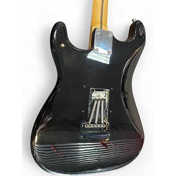 Used 2000s Squier Standard Stratocaster Black Solid Body Electric Guitar
