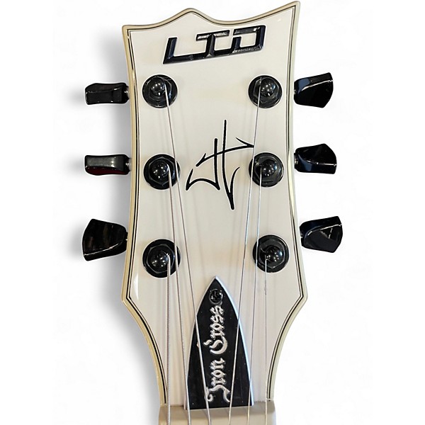 Used ESP LTD James Hetfield Signature Iron Cross WHITE Solid Body Electric Guitar