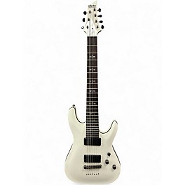 Used Schecter Guitar Research Demon 7 String White Solid Body Electric Guitar