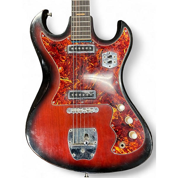 Vintage 1960s Kawaii HOUND DOG Sunburst Solid Body Electric Guitar