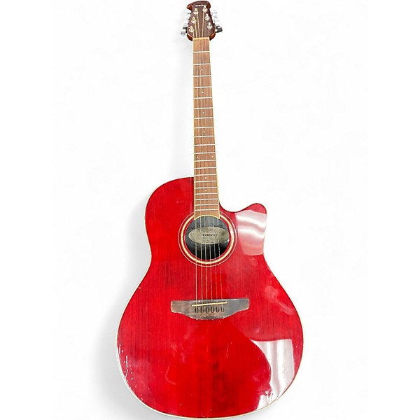 Used Ovation CS24 Red Acoustic Electric Guitar