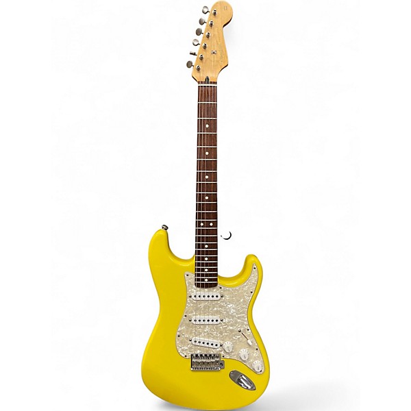 Used Fender Powerhouse Stratocaster Graffiti Yellow Solid Body Electric Guitar