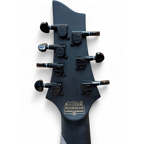 Used Schecter Guitar Research Damien-7 Satin Black Solid Body Electric Guitar