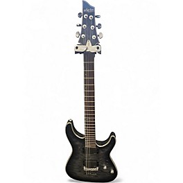 Used Schecter Guitar Research C1 Platinum Trans Black Solid Body Electric Guitar