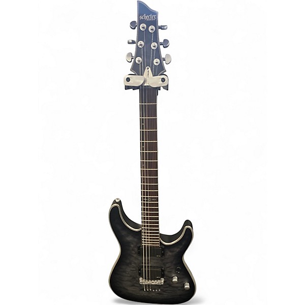 Used Schecter Guitar Research C1 Platinum Trans Black Solid Body Electric Guitar