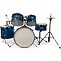 Used Ashthorpe 4 Piece 4 PIECE JUNIORS DRUM SET Metallic Blue Drum Kit thumbnail