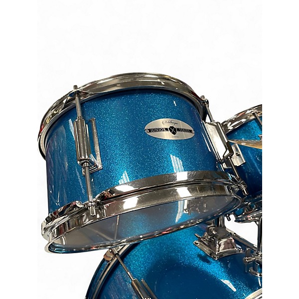 Used Ashthorpe 4 Piece 4 PIECE JUNIORS DRUM SET Metallic Blue Drum Kit