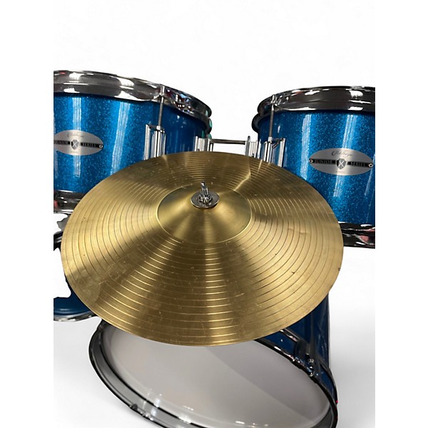 Used Ashthorpe 4 Piece 4 PIECE JUNIORS DRUM SET Metallic Blue Drum Kit