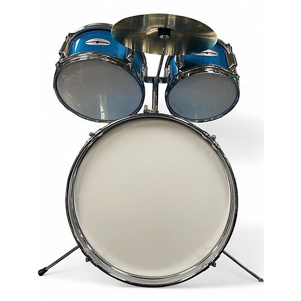 Used Ashthorpe 4 Piece 4 PIECE JUNIORS DRUM SET Metallic Blue Drum Kit