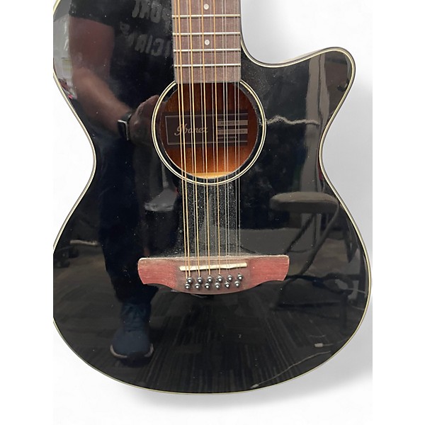 Used Ibanez Aeg5012vbk Black 12 String Acoustic Guitar