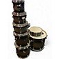 Used Pearl 7 Piece Decade Maple 7 Piece Drum Kit Satin Black Drum Kit