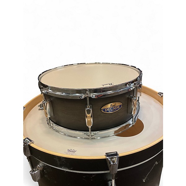 Used Pearl 7 Piece Decade Maple 7 Piece Drum Kit Satin Black Drum Kit