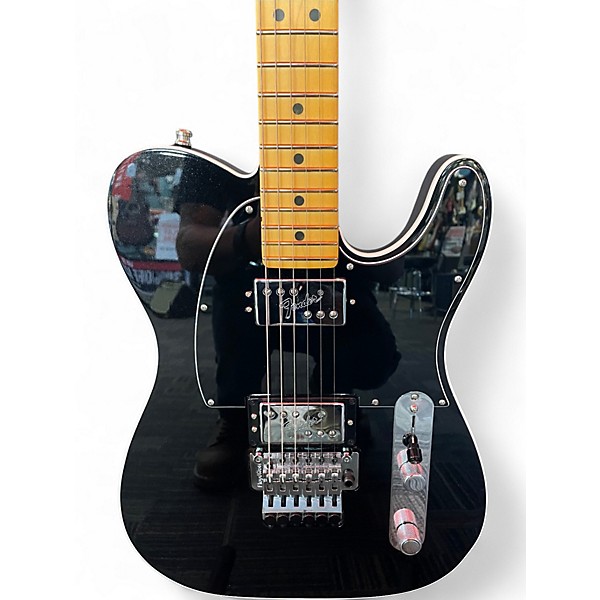 Used 2023 Fender American Ultra Luxe Deluxe Telecaster Floyd Black Metallic Solid Body Electric Guitar