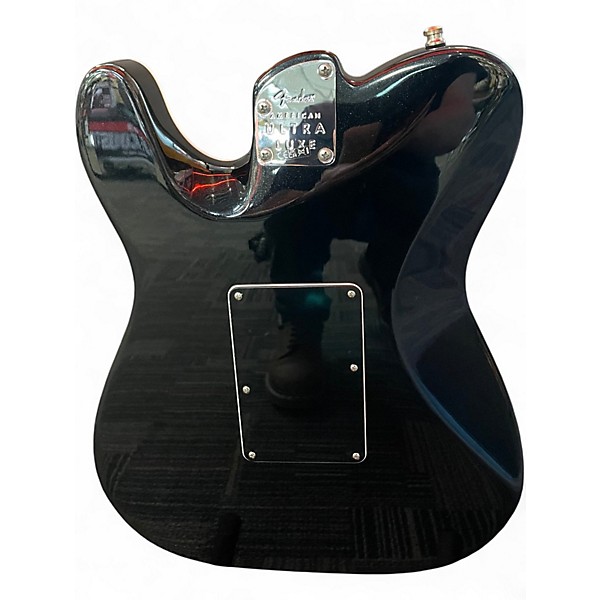 Used 2023 Fender American Ultra Luxe Deluxe Telecaster Floyd Black Metallic Solid Body Electric Guitar