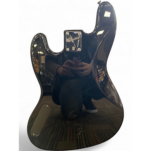 Used 2010 Squier Frank Bello Signature Jazz Bass Black w/ Skull Decal Electric Bass Guitar
