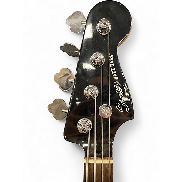 Used 2010 Squier Frank Bello Signature Jazz Bass Black w/ Skull Decal Electric Bass Guitar