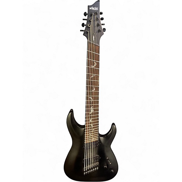 Used Schecter Guitar Research DAMIEN 8 Multiscale Satin Black Solid Body Electric Guitar