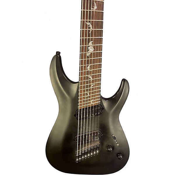 Used Schecter Guitar Research DAMIEN 8 Multiscale Satin Black Solid Body Electric Guitar