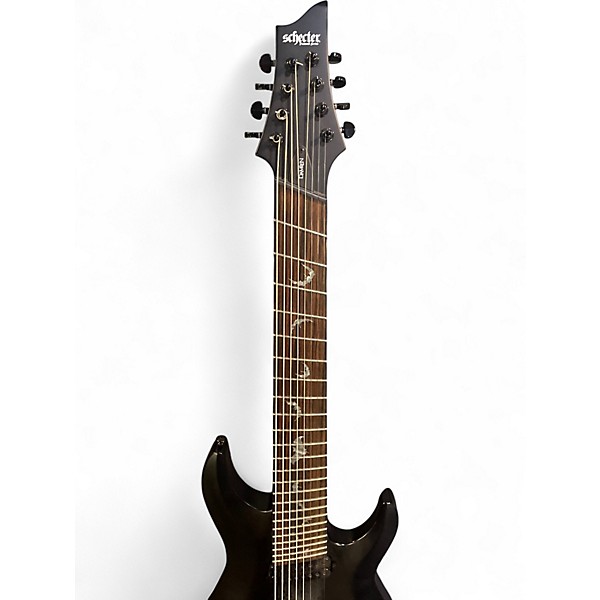 Used Schecter Guitar Research DAMIEN 8 Multiscale Satin Black Solid Body Electric Guitar
