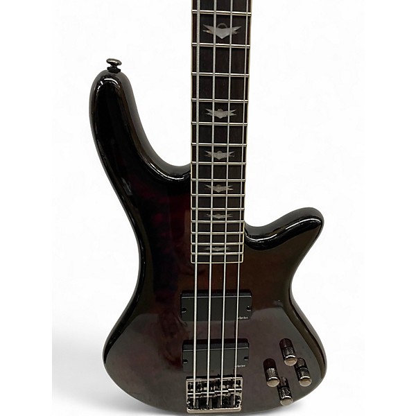 Used Schecter Guitar Research Stiletto Extreme 4 String BLACK CHERRY Electric Bass Guitar