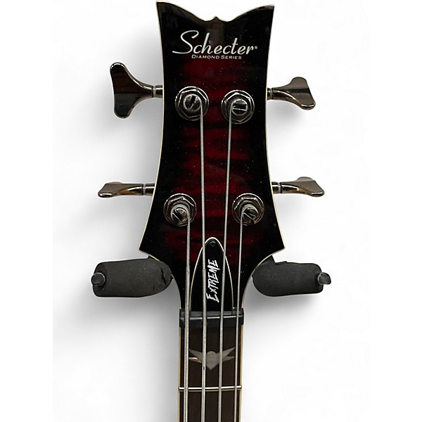 Used Schecter Guitar Research Stiletto Extreme 4 String BLACK CHERRY Electric Bass Guitar
