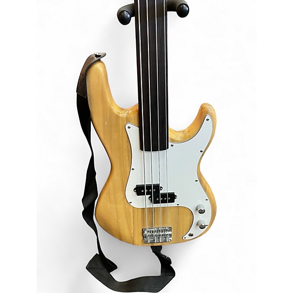 Used Glarry Bass Natural Electric Bass Guitar