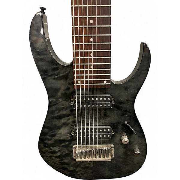 Used Ibanez RG9QM 9 String Black Solid Body Electric Guitar