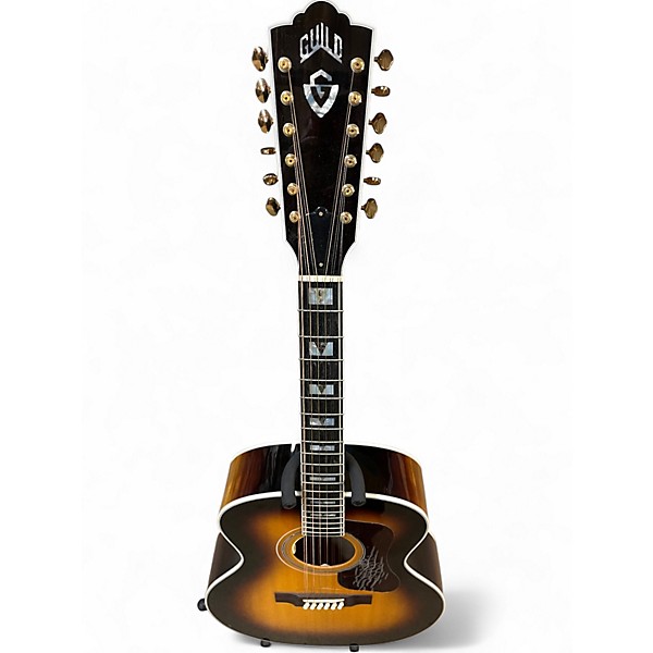 Used Guild F-512 Sunburst 12 String Acoustic Electric Guitar