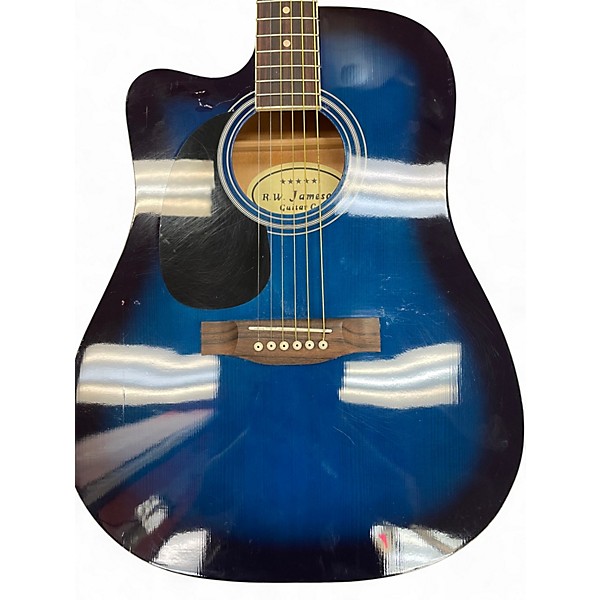 Used R W Jameson LEFT HANDED ACOUSTIC Blue Acoustic Guitar