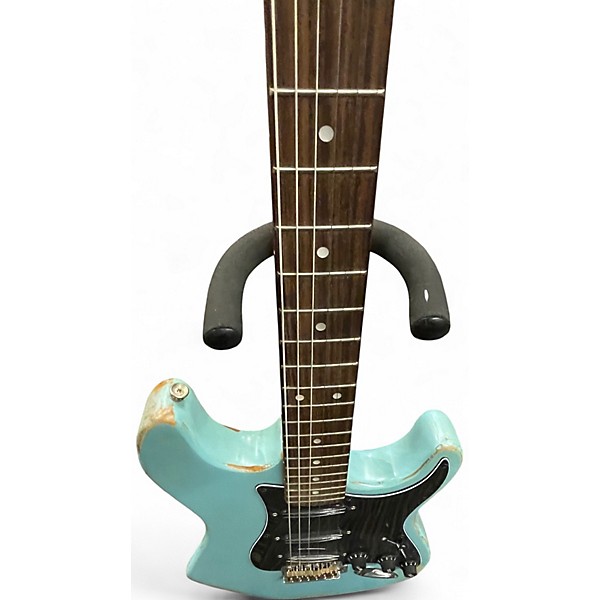 Used Partscaster STRAT PARTS CASTER WORN LIGHT BLUE Solid Body Electric Guitar