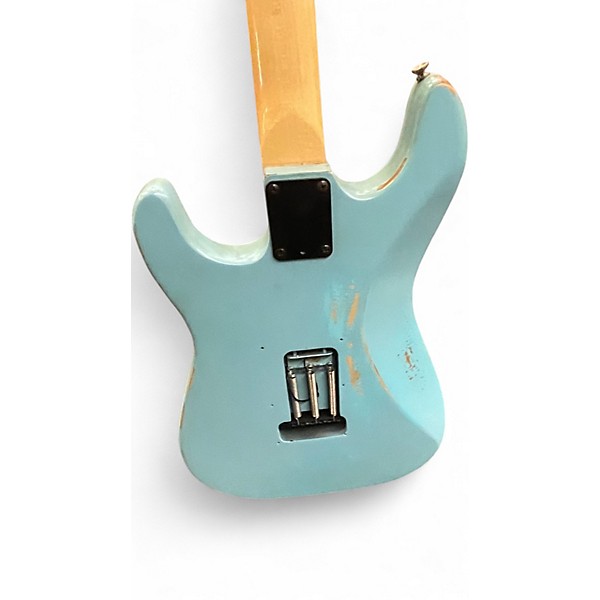 Used Partscaster STRAT PARTS CASTER WORN LIGHT BLUE Solid Body Electric Guitar