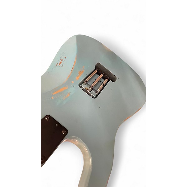Used Partscaster STRAT PARTS CASTER WORN LIGHT BLUE Solid Body Electric Guitar