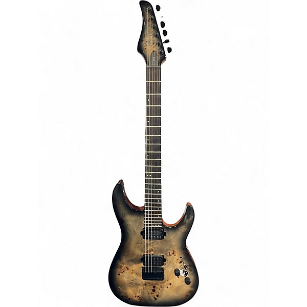 Used Schecter Guitar Research CR6 Trans Charcoal BURL BURST Solid Body Electric Guitar