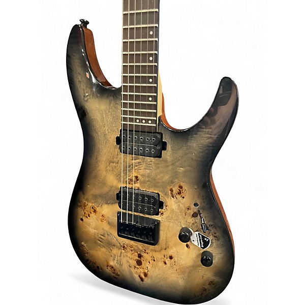 Used Schecter Guitar Research CR6 Trans Charcoal BURL BURST Solid Body Electric Guitar