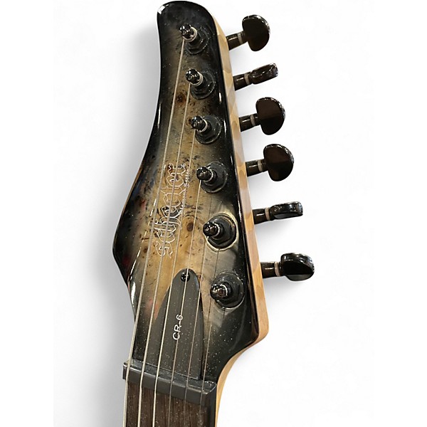 Used Schecter Guitar Research CR6 Trans Charcoal BURL BURST Solid Body Electric Guitar