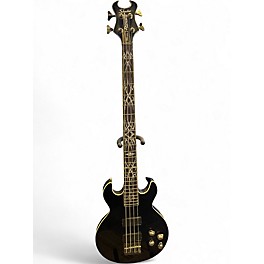Used Schecter Guitar Research DEVIL TRIBAL Black Electric Bass Guitar