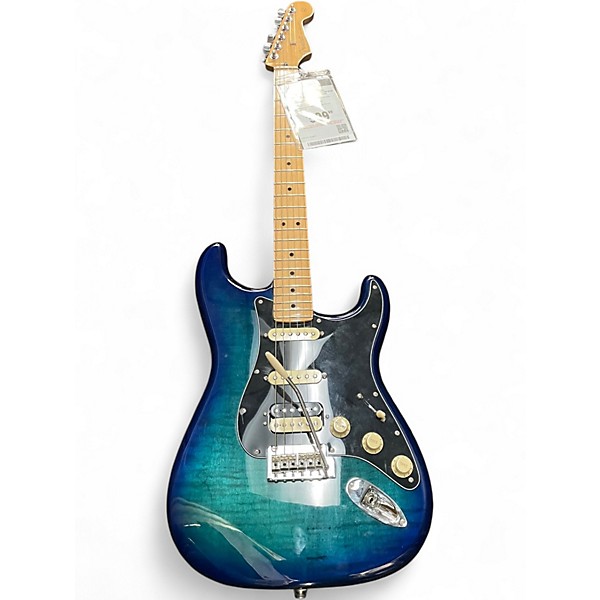 Used 2021 Fender Limited Edition Player Stratocaster HSS Plus Top Blue Burst Solid Body Electric Guitar
