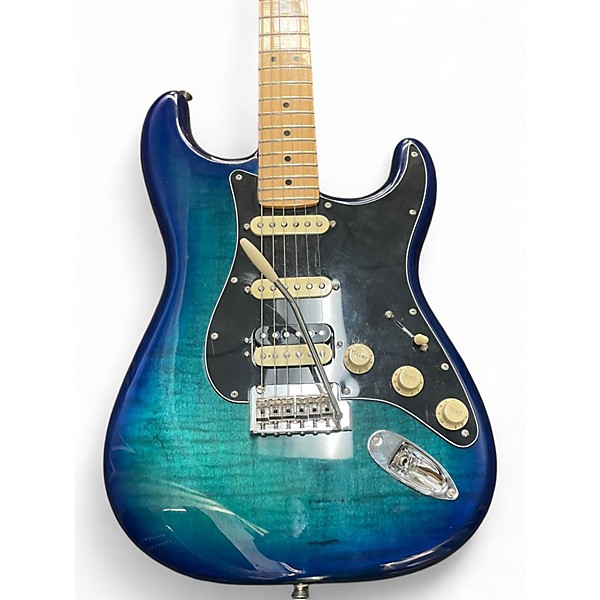 Used 2021 Fender Limited Edition Player Stratocaster HSS Plus Top Blue Burst Solid Body Electric Guitar