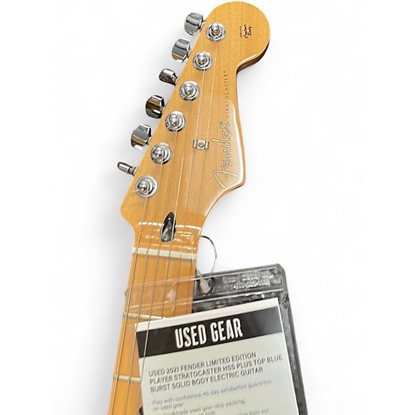Used 2021 Fender Limited Edition Player Stratocaster HSS Plus Top Blue Burst Solid Body Electric Guitar