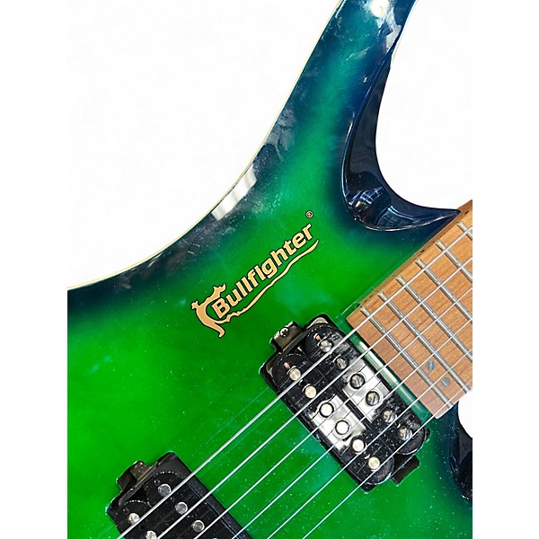 Used Bullfighter DWT Green Solid Body Electric Guitar