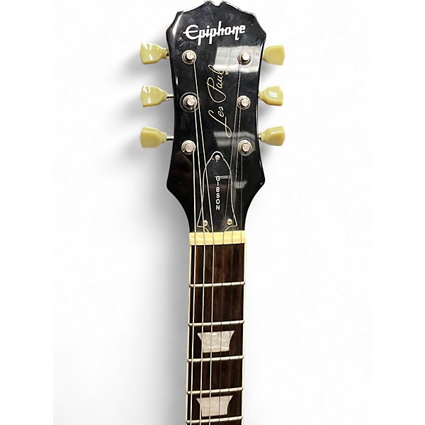 Used 2010 Epiphone Les Paul Standard Cherry Sunburst Solid Body Electric Guitar