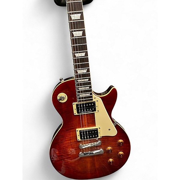 Used 2010 Epiphone Les Paul Standard Cherry Sunburst Solid Body Electric Guitar