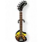 Used Fernandes Nomad Deluxe Black and Yellow Flames Solid Body Electric Guitar thumbnail