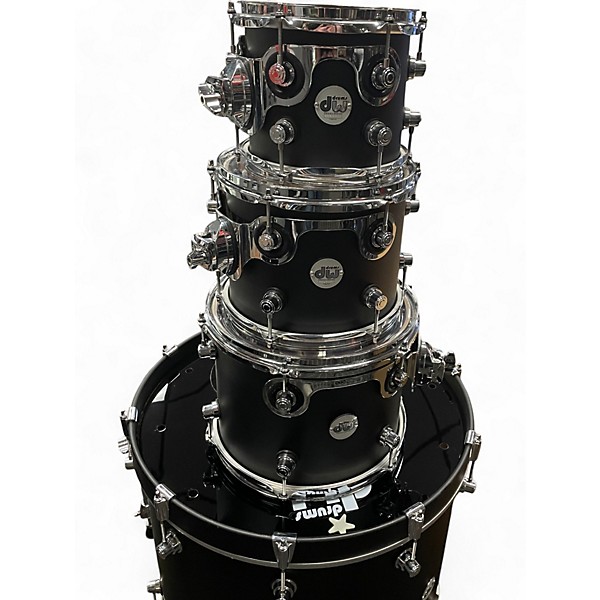 Used DW 6 Piece Design Series Black Drum Kit