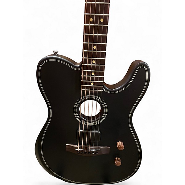 Used Fender Acoustasonic Player Telecaster Black Acoustic Electric Guitar