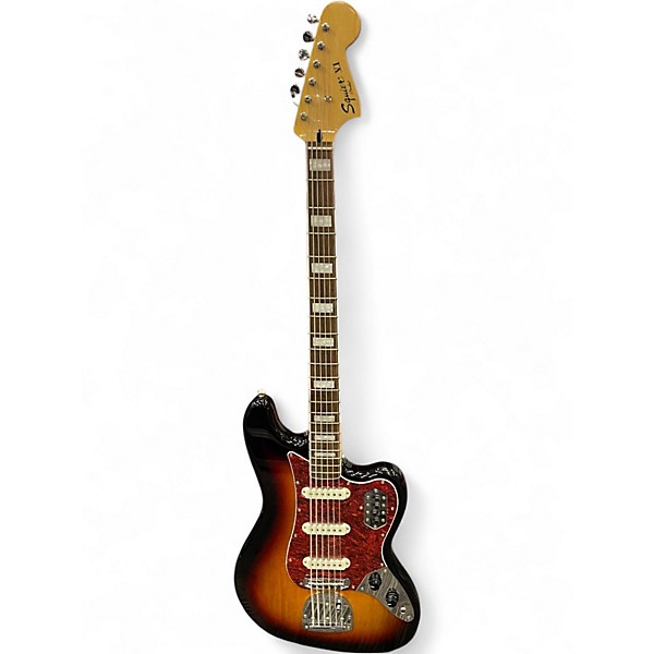 Used Squier Vintage Modified Bass VI 2 Tone Sunburst Electric Bass Guitar