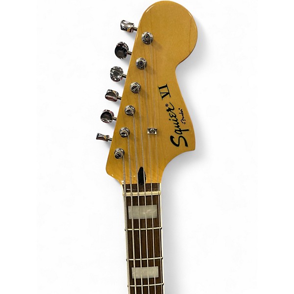 Used Squier Vintage Modified Bass VI 2 Tone Sunburst Electric Bass Guitar